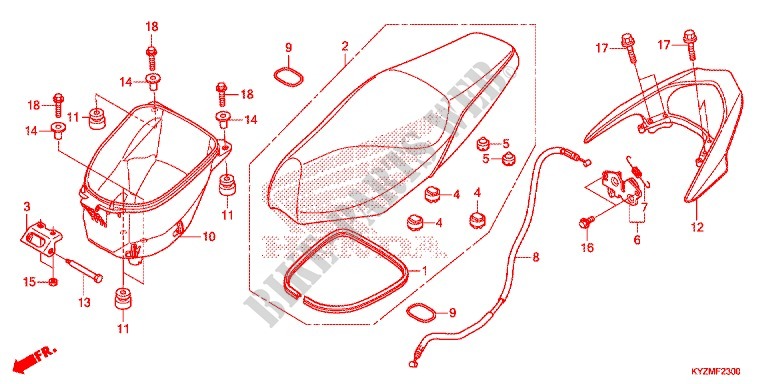 SINGLE SEAT (2) for Honda FUTURE 125 Casted wheels, Rear brake disk 2012