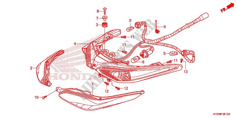 TAILLIGHTS (AFS125MSD/MCSD,E/MCRD,E) for Honda FUTURE 125 Casted wheels, Rear brake disk 2015