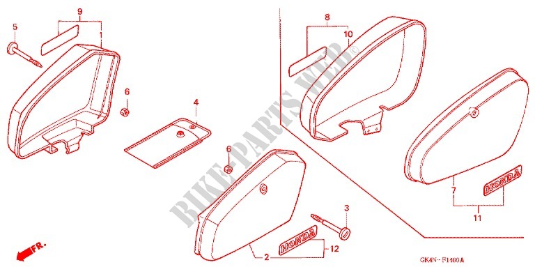 SIDE COVERS for Honda SUPER CUB 50 BUSINESS 1992