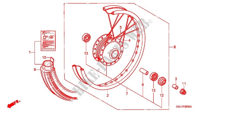 FRONT WHEEL for Honda PRESS CUB 50 DELUXE 2007