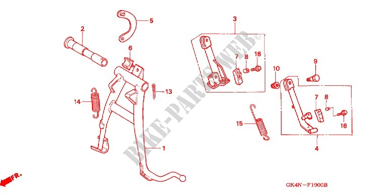 MAIN STAND   BRAKE PEDAL for Honda SUPER CUB 50 DELUXE 1993