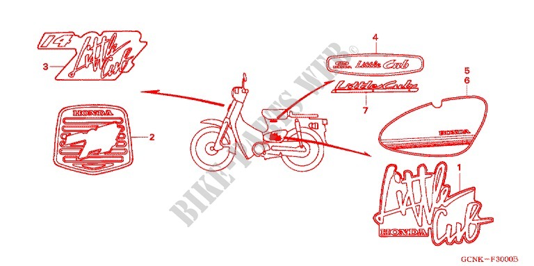 STICKERS for Honda LITTLE CUB 50 2005