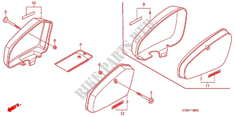 SIDE COVERS for Honda SUPER CUB 90 DELUXE ROUND LIGHT 2002