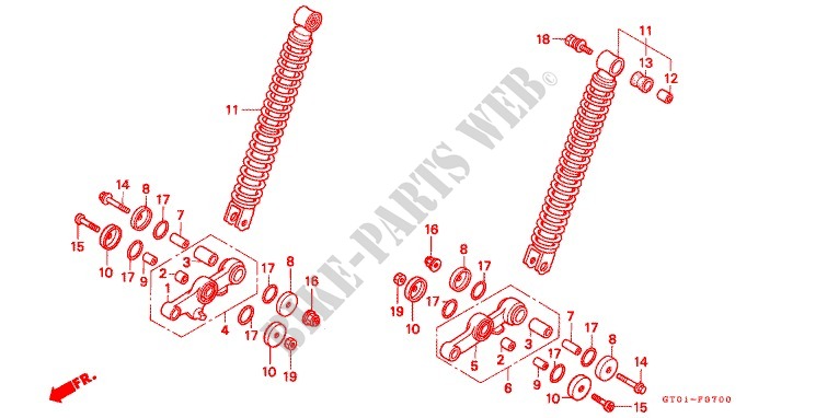 FRONT SHOCK ABSORBER for Honda SUPER CUB 90 DELUXE ROUND LIGHT 1997