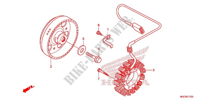 LEFT CRANKCASE COVER   ALTERNATOR (2) for Honda CB 1100 RED 2013