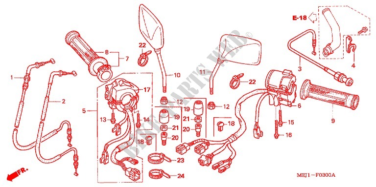 LEVER   SWITCH   CABLE (2) for Honda CB 1300 SUPER FOUR 2003