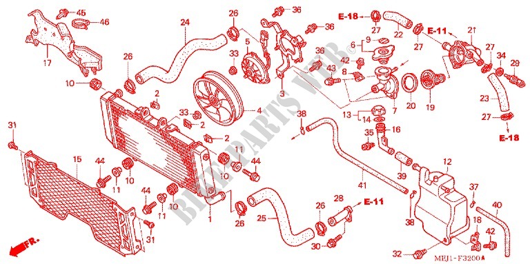 RADIATOR (CB1300/F/F1/S) for Honda CB 1300 SUPER FOUR 2004