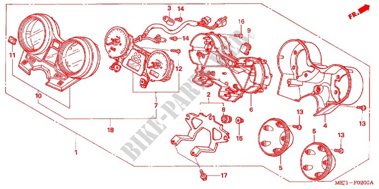METER (CB1300/A/F/F1) for Honda CB 1300 SUPER FOUR SILVER 2003