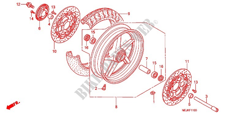 FRONT WHEEL for Honda CB 1300 SUPER FOUR ABS TYPE 2 2007