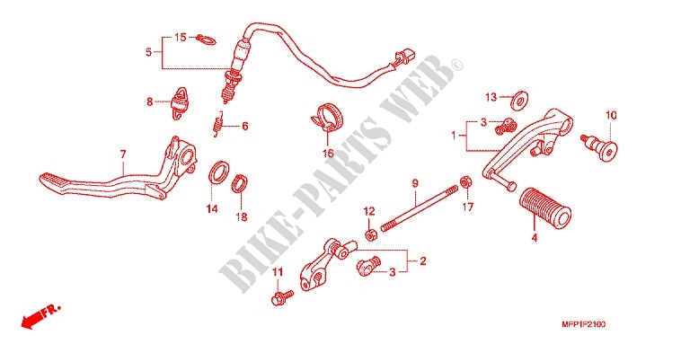 MAIN STAND   BRAKE PEDAL for Honda CB 1300 SUPER FOUR ABS SPECIAL 2009
