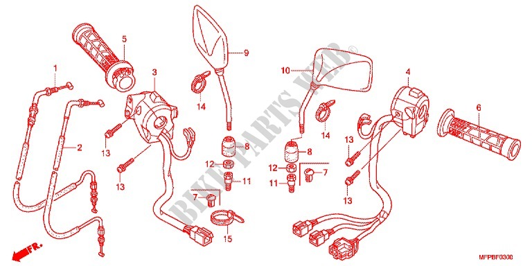 LEVER   SWITCH   CABLE (2) for Honda SUPER CUB 50 CUSTOM GREEN 1993