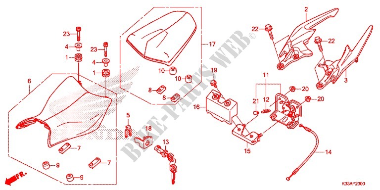 SINGLE SEAT (2) for Honda CB 300 F ABS 2015