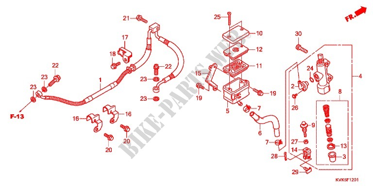 REAR BRAKE MASTER CYLINDER  (2) for Honda CB 300 R 2012