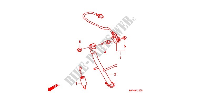 MAIN STAND   BRAKE PEDAL for Honda CB 400 SUPER FOUR 2008