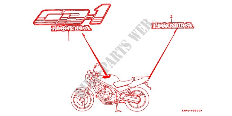STICKERS for Honda CB 400 F CB1 1989