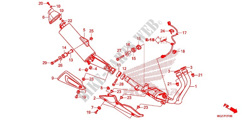 EXHAUST MUFFLER (2) for Honda CB 400 X ABS 2014