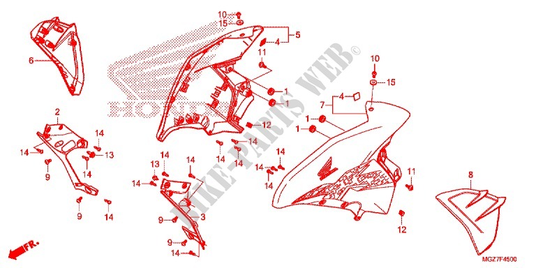 FRONT SIDE COWL for Honda CB 400 X 2014