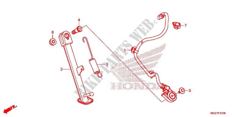 MAIN STAND   BRAKE PEDAL for Honda CB 400 X 2014