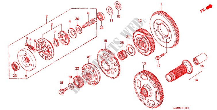 PRIMARY DRIVE GEAR for Honda GL 1500 GOLD WING SE 1999