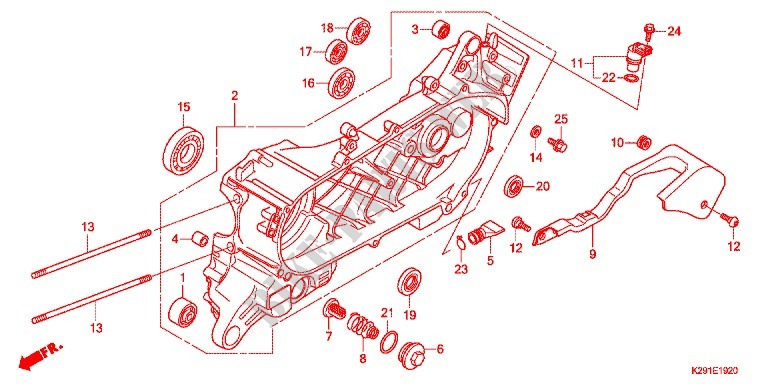 LEFT CRANKCASE for Honda SH MODE 125 2014