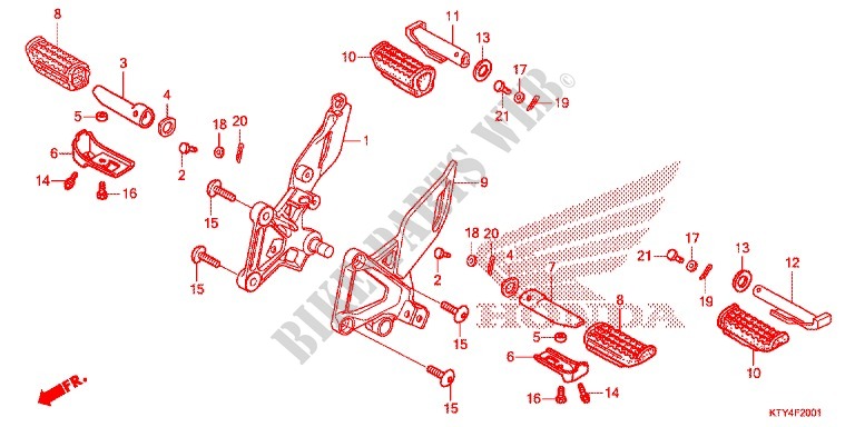 FOOTREST (CBR125RW'11/R'12/RS'12/RT'12) for Honda CBR 125 BLACK 2012