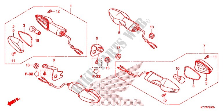 INDICATOR (2) for Honda CBR 125 BLACK 2014
