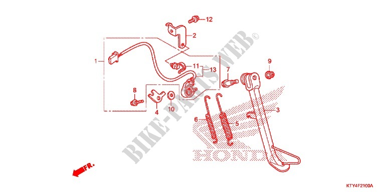 MAIN STAND   BRAKE PEDAL for Honda CBR 125 2007