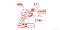 CAUTION LABEL (2) for Honda CBR 250 R ABS RED 2011
