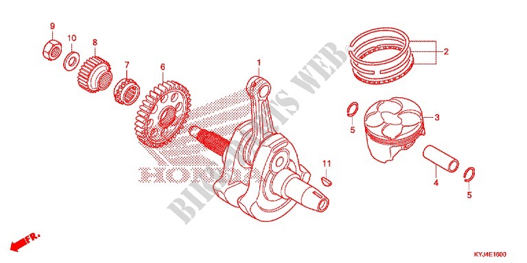 CRANKSHAFT for Honda CBR 250 R ABS BLACK 2011