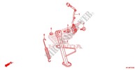 MAIN STAND   BRAKE PEDAL for Honda CBR 250 R ABS RED 2011