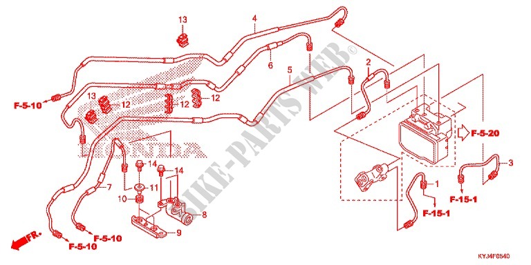 REAR BRAKE HOSE   BRAKE PIPE for Honda CBR 250 R ABS RED 2012