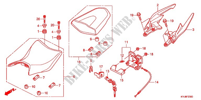 SINGLE SEAT (2) for Honda CBR 250 R ABS REPSOL 2013