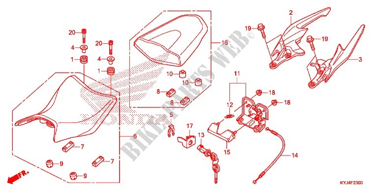 SINGLE SEAT (2) for Honda CBR 250 R ABS 2013