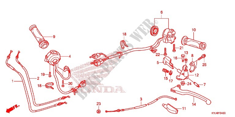 LEVER   SWITCH   CABLE (1) for Honda CBR 250 R RED 2011