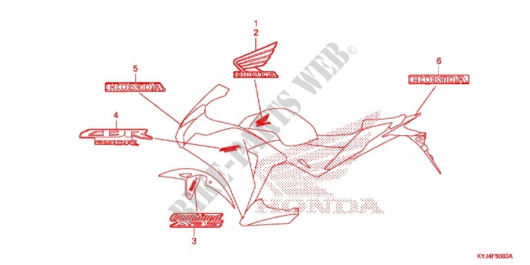 STICKERS (AC,CM,2AC,2CM) for Honda CBR 250 R 2012
