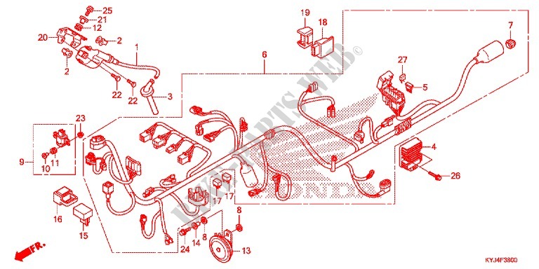 WIRE HARNESS (CBR250R) for Honda CBR 250 R 2012
