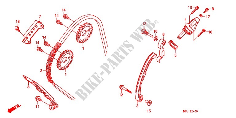 CAM CHAIN   TENSIONER for Honda CBR 600 RR TRICOLOR, RED 2011