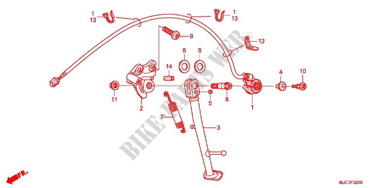 MAIN STAND   BRAKE PEDAL for Honda CBR 600 RR HRC TRICOLOR 2013