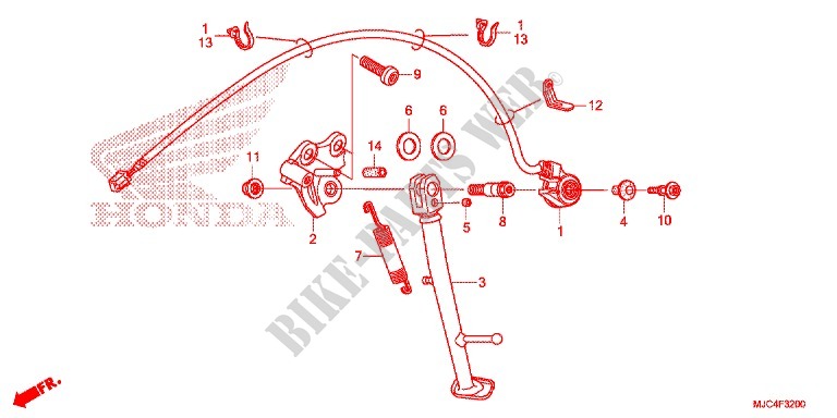 MAIN STAND   BRAKE PEDAL for Honda CBR 600 RR RED 2013