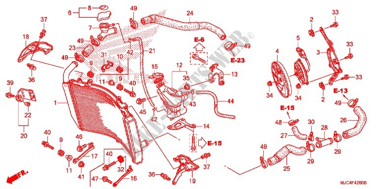 RADIATOR for Honda CBR 600 RR RED 2013