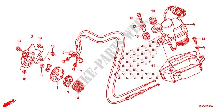 SERVO MOTOR for Honda CBR 600 RR RED 2013