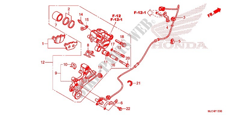 REAR BRAKE CALIPER for Honda CBR 650 F ABS 2015