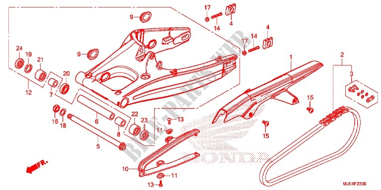 SWINGARM   CHAIN CASE for Honda CBR 650 F ABS 2015