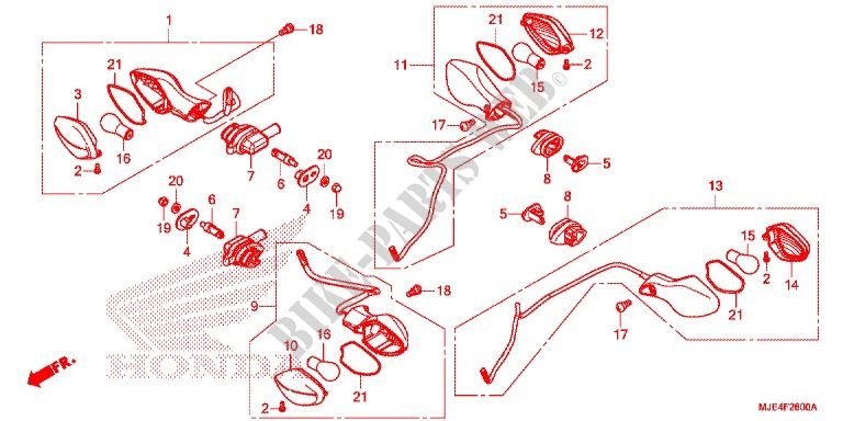 INDICATOR (2) for Honda CBR 650 F ABS 2015
