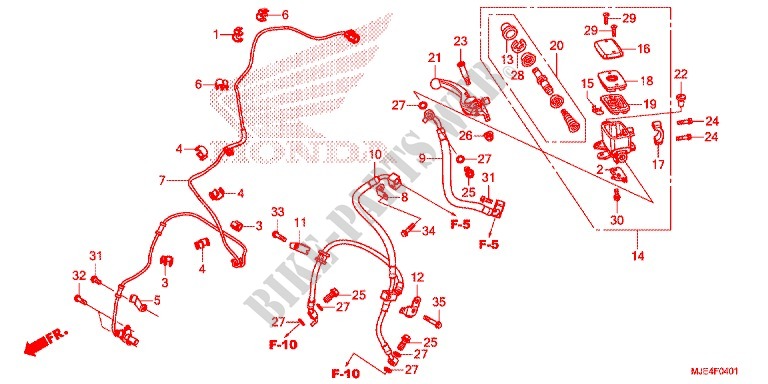 FRONT BRAKE MASTER CYLINDER (CBR650FA) for Honda CBR 650 F ABS MATT BLACK 2016