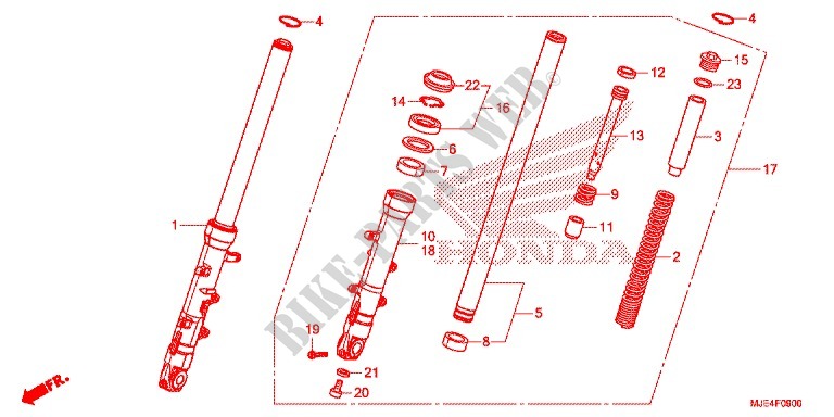 FRONT FORK for Honda CBR 650 F ABS MATT BLACK 2017
