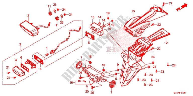 TAILLIGHT (2) for Honda CBR 650 F 2015