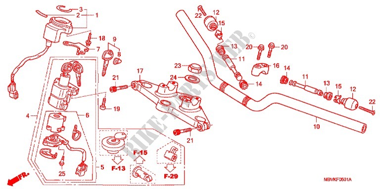 HANDLEBAR   TRIPLE CLAMP   STEERING STEM (CB400SS4,6,7,8) for Honda CB 400 SS J 2004
