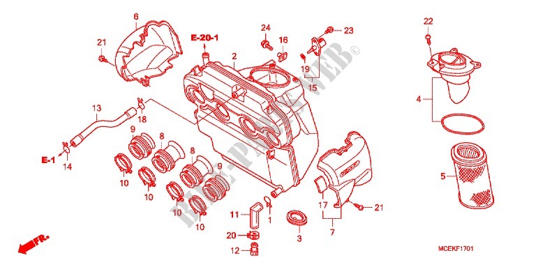 AIR FILTER (CB4008/S8/A8/SA8) for Honda CB 400 SUPER BOL D\'OR ABS VTEC REVO 2008