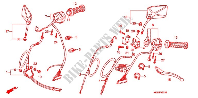 LEVER   SWITCH   CABLE (CBX125CP) for Honda CBX125 CUSTOM 1993